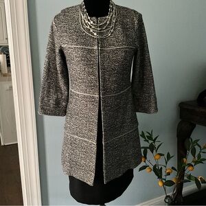 Sz XSmall CAbi The Times Jacket Car Coat Black & White 5299